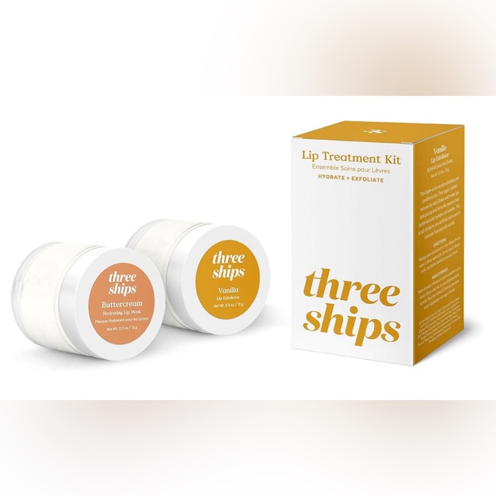 THREE SHIPS Vanilla Lip Exfoliator and Buttercream Hydrating Lip Mask